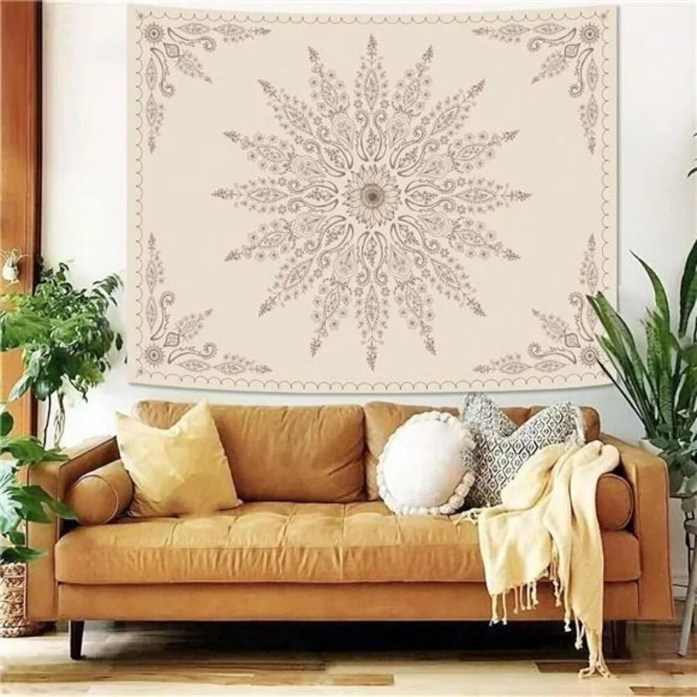 Boho Mandala Wall Tapestry 80x60 Hippie Floral Hanging Dorm Bedroom Decor